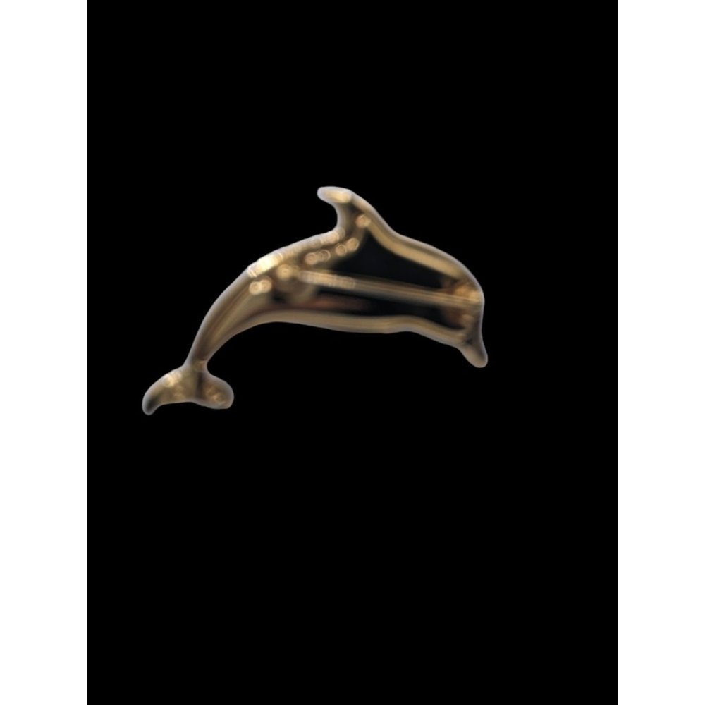 Swarovski Gold Tone Clear Crystals Gemstone Decorated Dolphin Brooch Pin - Picture 5 of 9
